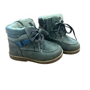 Bobbie Shoes Baby Toddler Boy Ankle Boots Fur Boots Gray Sz 5 1/2 Winter Boots